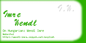 imre wendl business card